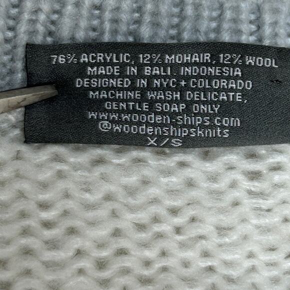 Wooden Ships Crewneck Sweater Size XS S Neutral Camo Mohair Wool Blend - Picture 5 of 5